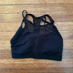 Reebok Black High-Neck Mesh Strappy Sports Bra Size Medium
